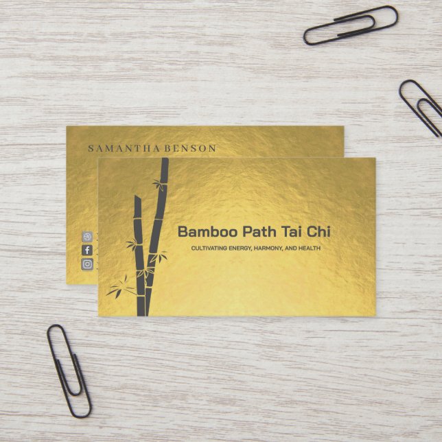 Tarjeta De Visita Tai Chi y Qigong - Bambú (Anverso/Reverso In Situ)