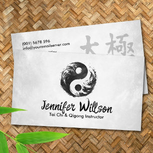 Tarjeta De Visita Tai Chi y Qigong - Símbolo Yin Yang