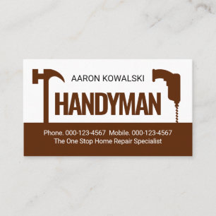 Tarjeta De Visita Taladro de martillo creativo herramientas para el
