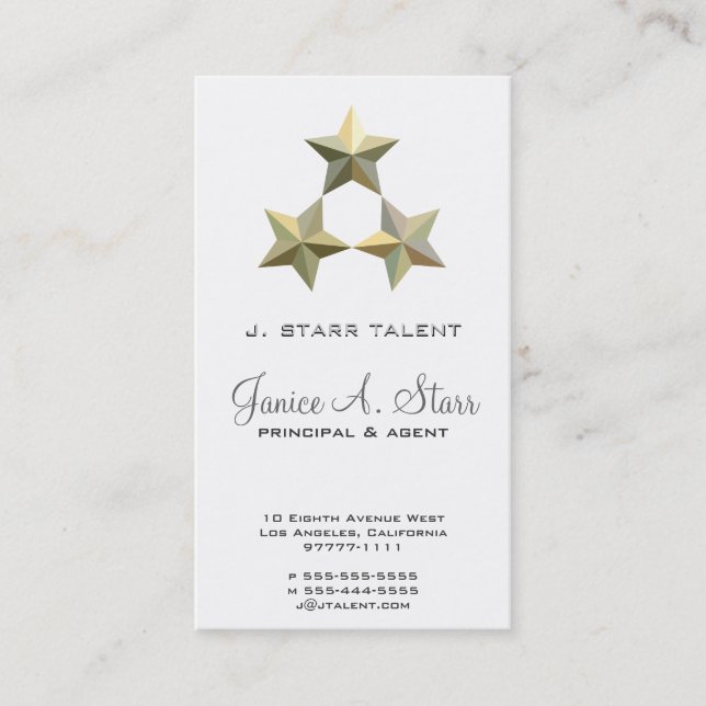 Tarjeta De Visita Talento de 3 estrellas (Anverso)