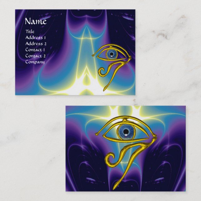 Tarjeta De Visita TALISMAN AZUL, blanco violeta morado (Anverso / Reverso)