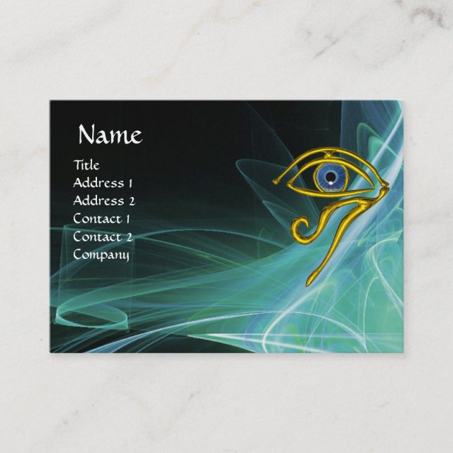 TARJETA DE VISITA TALISMAN AZUL, EN ONDAS VERDES VERDE AZULADAS BLAN (Anverso)
