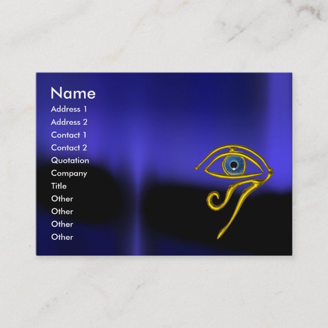 Tarjeta De Visita TALISMAN AZUL MONOGRAM rosa amarillo negro (Anverso)
