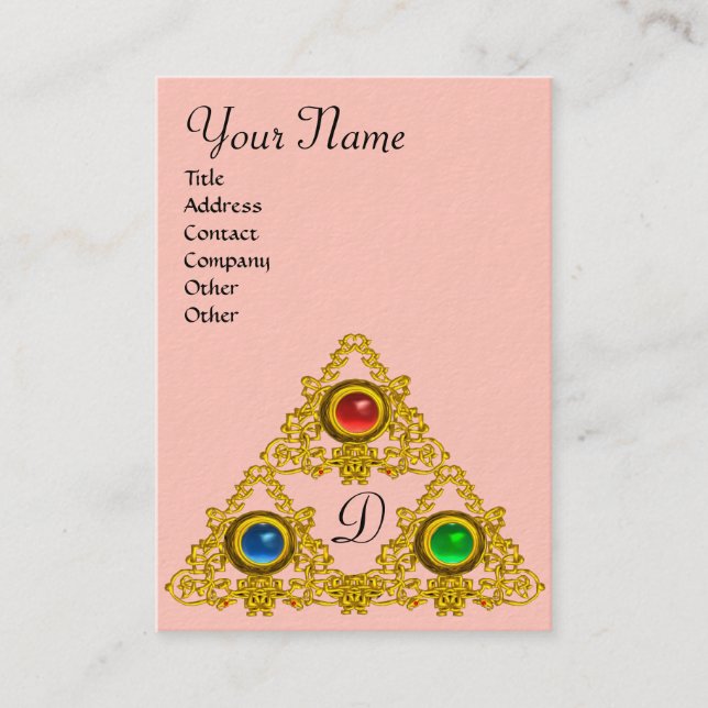 Tarjeta De Visita TALISMAN MONOGRAM DE ÉLFICO MÁGICO, rosa (Anverso)