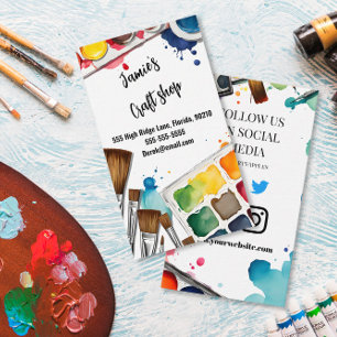 Tarjeta De Visita taller de arte de pintura para niños tienda de man
