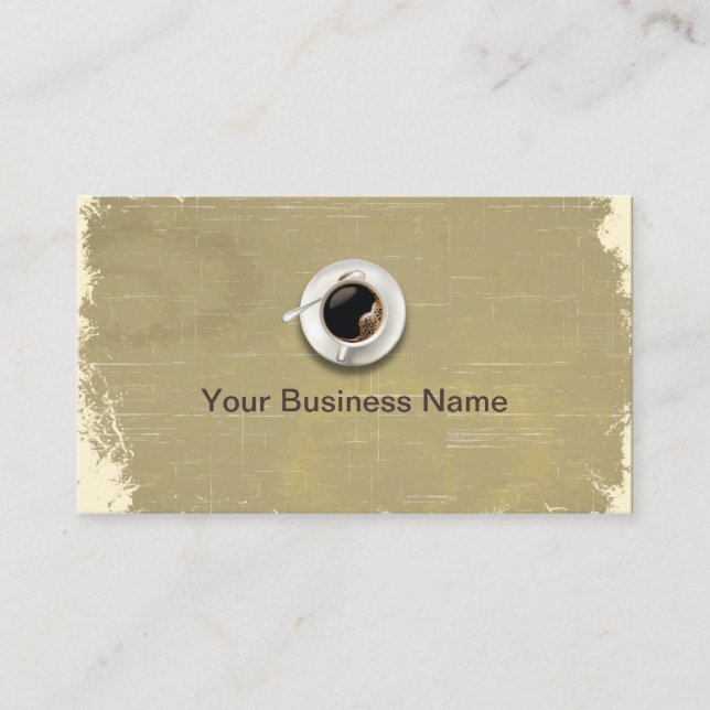 Tarjeta De Visita Taller de café pintado de papel retro (Anverso)