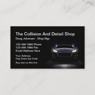Tarjeta De Visita Taller de chocar automotriz cuerpo de auto genial