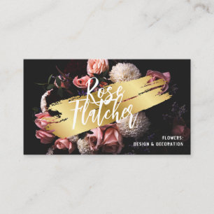 Tarjeta De Visita Taller de Flores Oro Negro