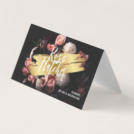 Tarjeta De Visita Taller de Flores Oro Negro
