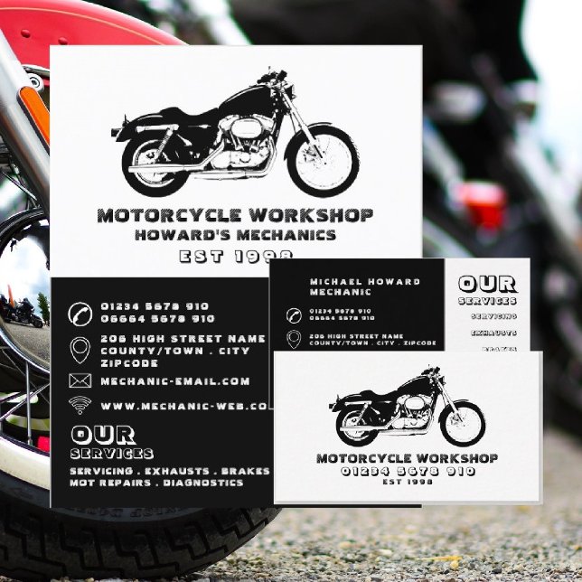 Tarjeta De Visita Taller de motocicletas, mecánica y reparaciones (Subido por el creador)