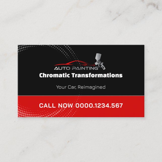 Tarjeta De Visita Taller de pintura automática | Profesional (Anverso)