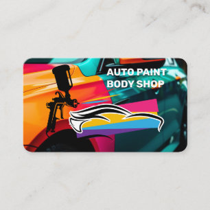 Tarjeta De Visita Taller de pintura de carrocería Reparación de au