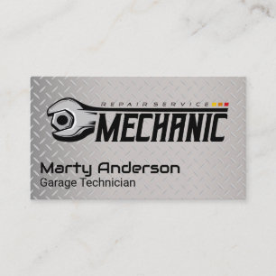Tarjeta De Visita Taller de reparación de automóviles Llave de mec