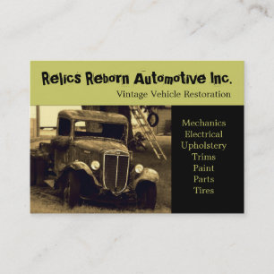 Tarjeta De Visita Taller de reparaciones del camión viejo antiguo