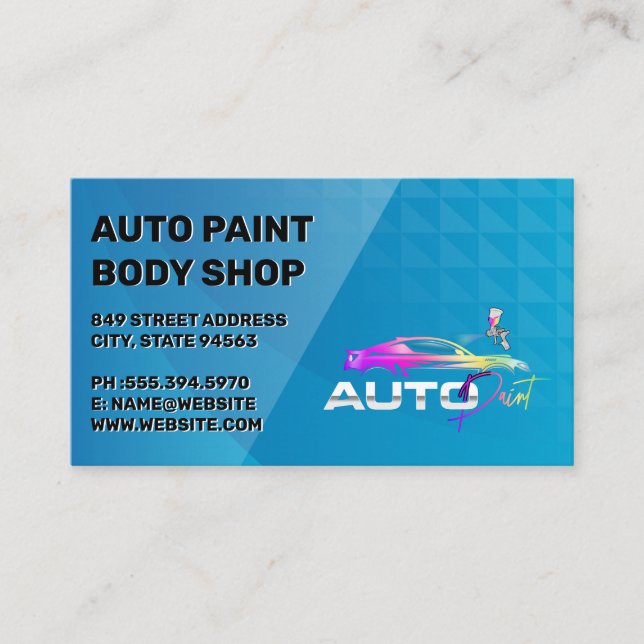 Tarjeta De Visita Taller Mecánico | Servicios de Auto (Anverso)