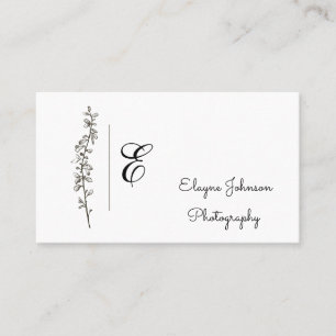 Tarjeta De Visita Tallo Simple Negro y Blanco