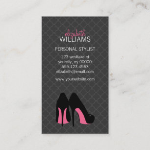 Tarjeta De Visita Talones rosados de Stiletto