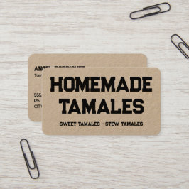 Tarjeta De Visita Tamales Kraft casero