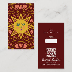 Tarjeta De Visita Tamaño de precio solar y floral QR Código PERSONAL