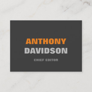 Tarjeta De Visita Tamaño perfecto alternativo Gris Naranja Texto en 