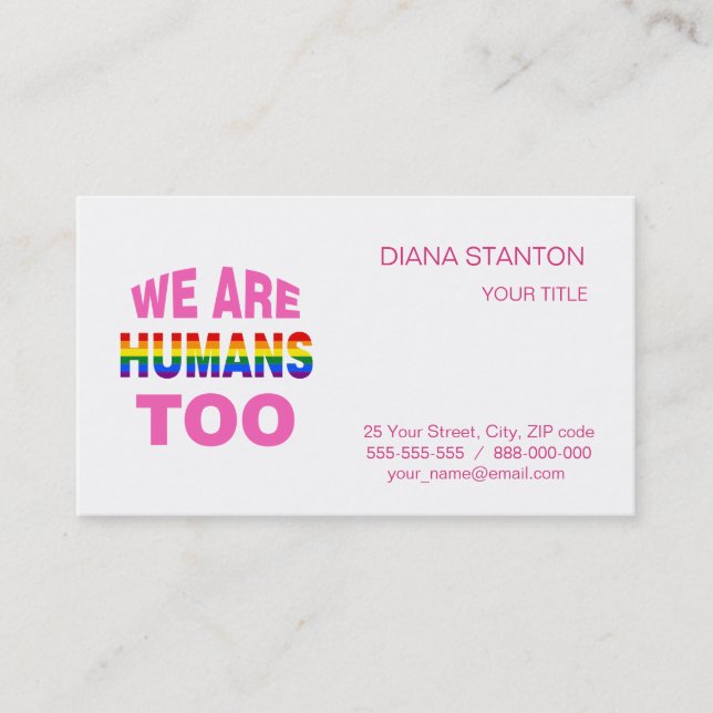 Tarjeta De Visita También somos humanos (Anverso)