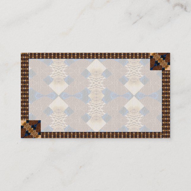 Tarjeta De Visita Tan abstracto moderno y azul (Reverso)