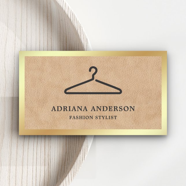 Tarjeta De Visita Tan Leather Black Clothes Hanger Fashilist Stylist (Subido por el creador)