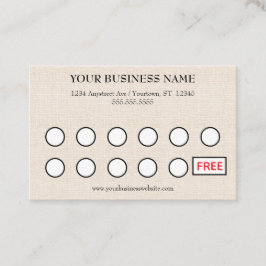 Tarjeta De Visita Tan Linen Look Generic Customer Rewards