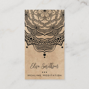 Tarjeta De Visita Tan Mandala Yoga Reiki Curación Meditación Natural