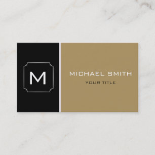 Tarjeta De Visita Tan sencillo y elegante negro profesional moderno 