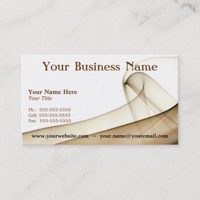 Tarjeta De Visita Tan Smoke Business Card (Anverso)