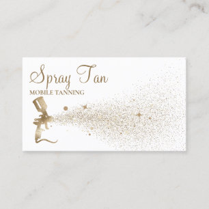 Tarjeta De Visita Tan Spray Sparkling Gold
