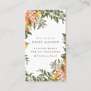 Tarjeta De Visita Tangerine Citrus Orchard Boho Botanical