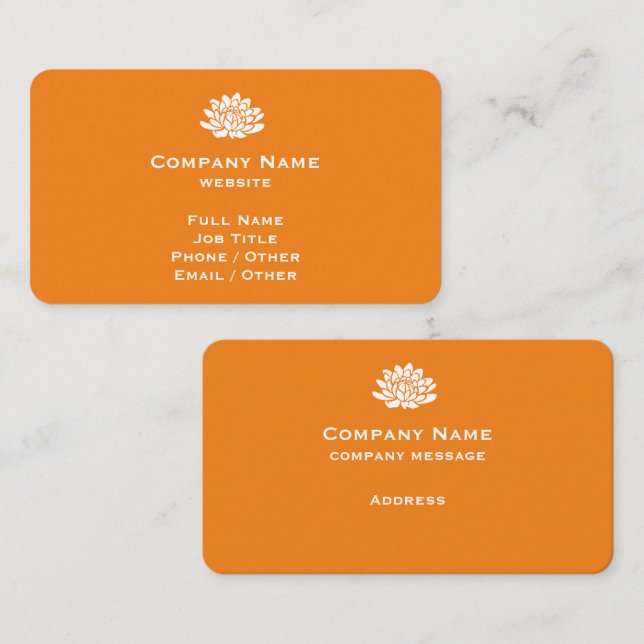 Tarjeta de visita Tangerine personalizable (Anverso / Reverso)