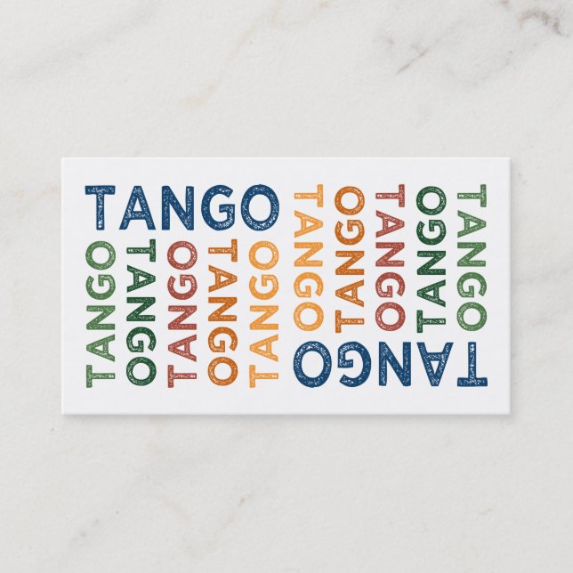 Tarjeta De Visita Tango Cute Colorful (Anverso)