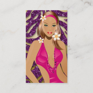 Tarjeta de visita Tanking Zebra Purple Gold