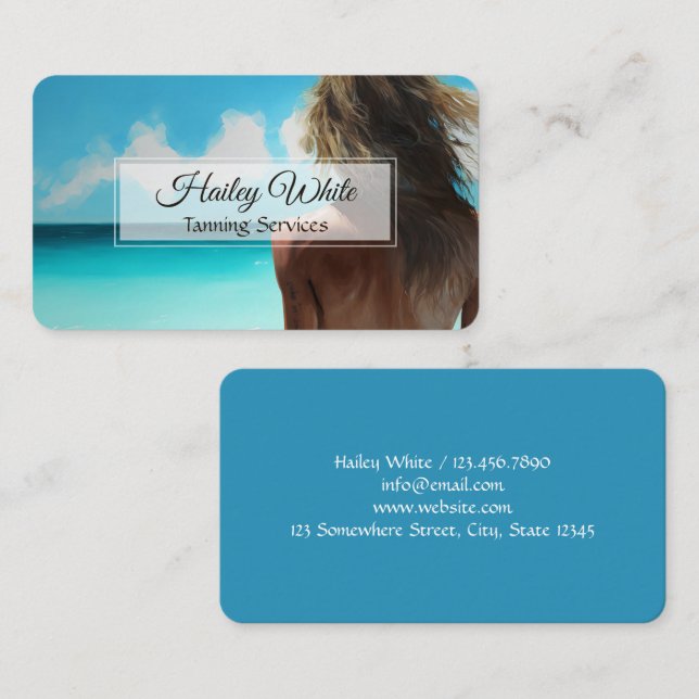 Tarjeta De Visita 🏖️ Tanning Business Card (Anverso / Reverso)