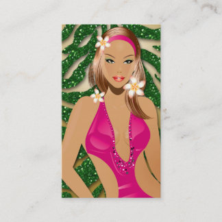 Tarjeta De Visita Tanning Evergreen Sparkle Zebra Green Gold