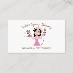 Tarjeta De Visita Tanning móvil Chica de ojos marrones negros