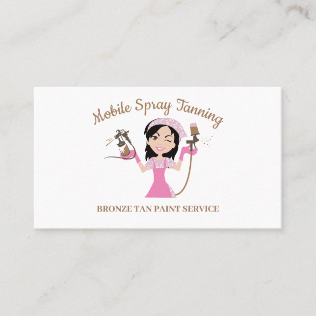 Tarjeta De Visita Tanning móvil Chica de ojos marrones negros (Anverso)