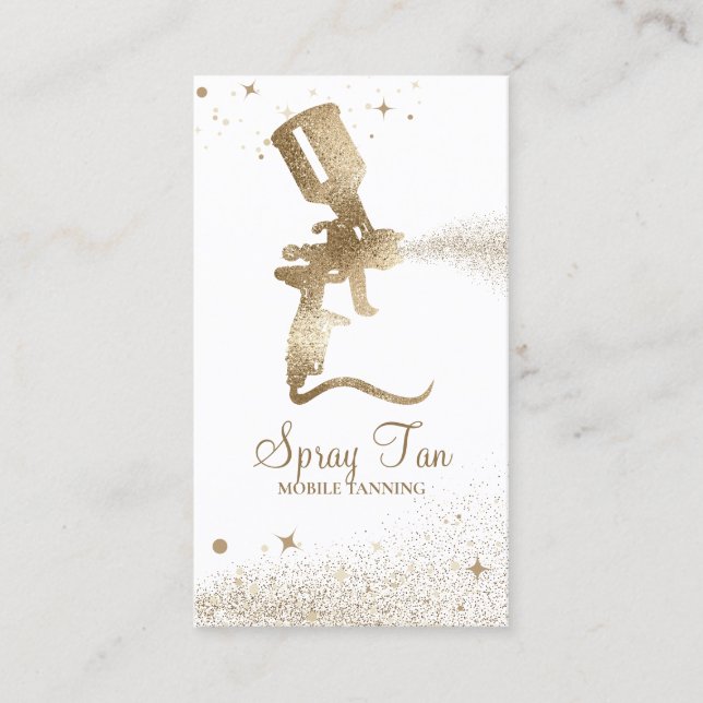 Tarjeta De Visita Tanning Spray Sparkle Gold (Anverso)