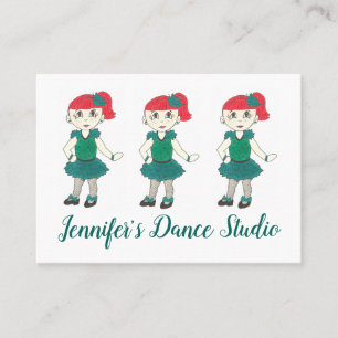 Tarjeta De Visita Tap Dance School Studio Teacher Green personalizad