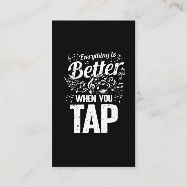 Tarjeta De Visita Tap Dancer Musical Step Dance Teacher (Anverso)