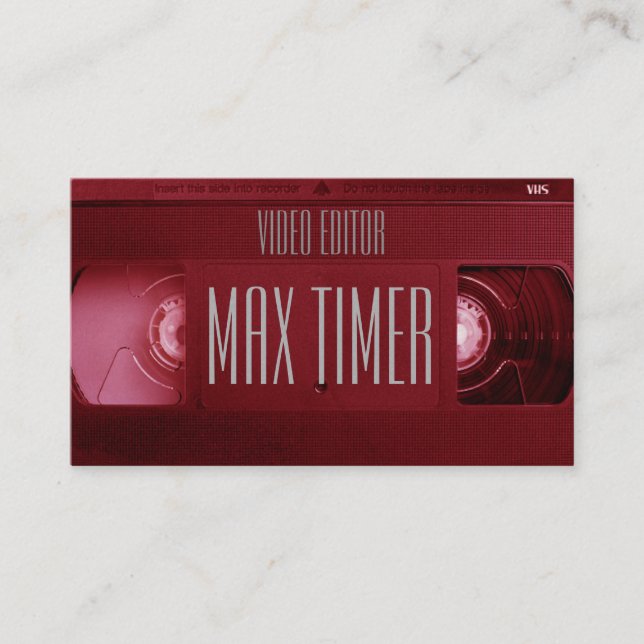 Tarjeta De Visita Tapa de cinta de vídeo VHS (Anverso)