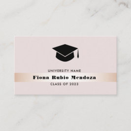 Tarjeta De Visita Tapa de graduación de oro rosa Chic de lujo Nombre