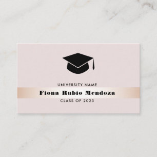 Tarjeta De Visita Tapa de graduación de oro rosa Chic de lujo Nombre