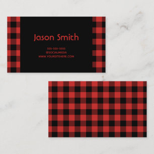 Tarjeta De Visita Tapado de búfalo rojo y negro