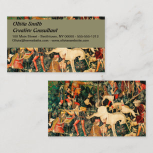 Tarjeta De Visita Tapices Medievales Clásicos del Unicornio Defiende