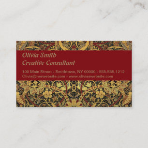 Tarjeta De Visita Tapiz Falso William Morris Bullerswood
