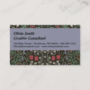 Tarjeta De Visita Tapiz floral de William Morris Blackthorn